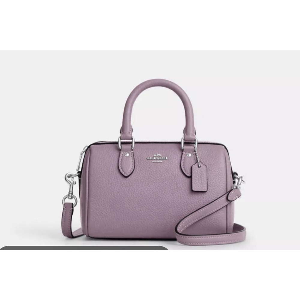 Coach Mini Rowan Crossbody Bag Leather Jasmine Violet NWT